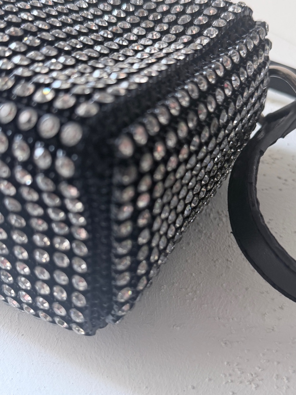 Vintage Black Rhinestone Embellished Crossbody Bag - Picture 7 of 13
